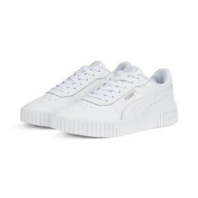 PUMA Carina 2.0 Women's Sneakers in White/Silver Product Image