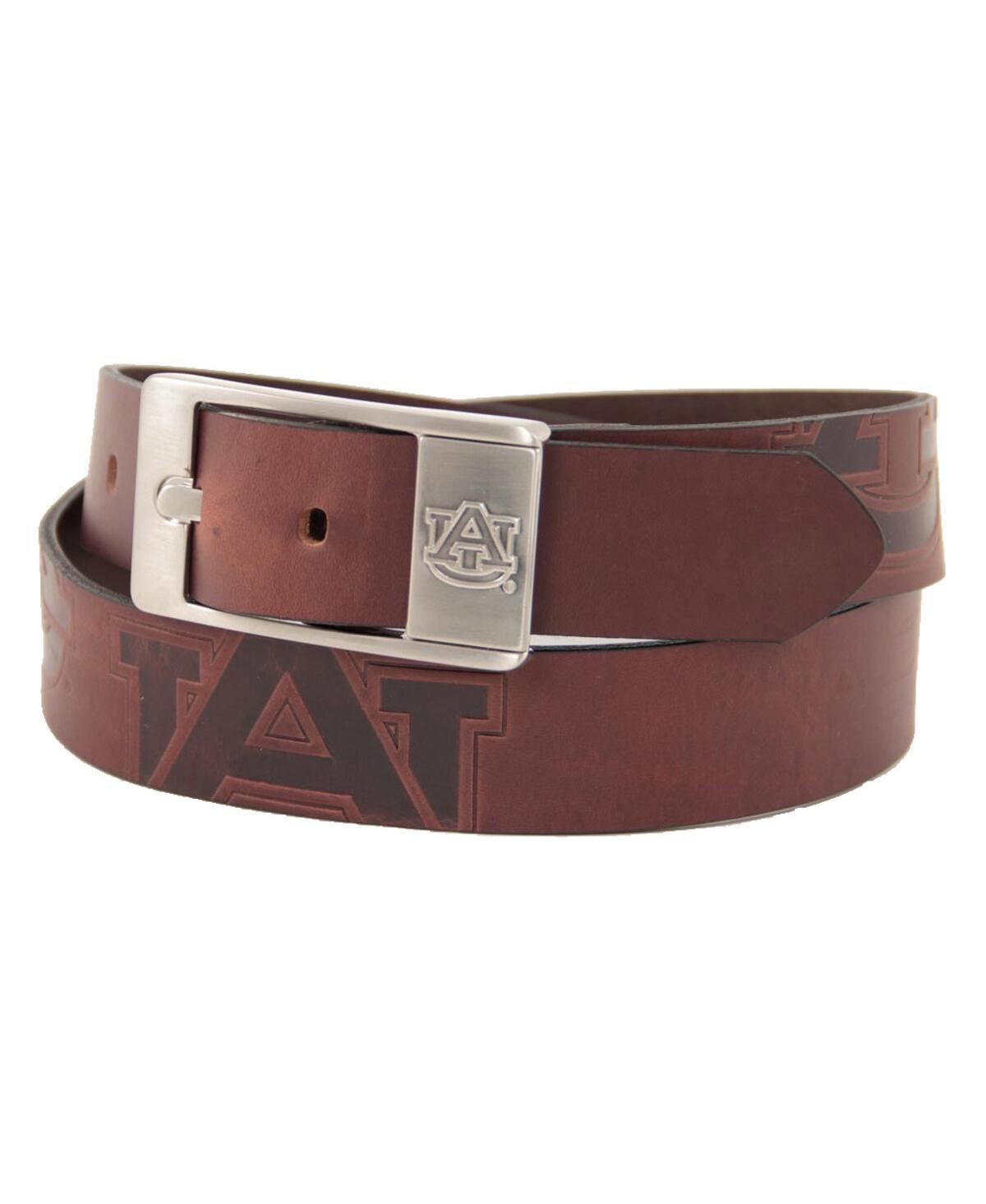 Mens Auburn Tigers Brandish Leather Belt Brown Product Image