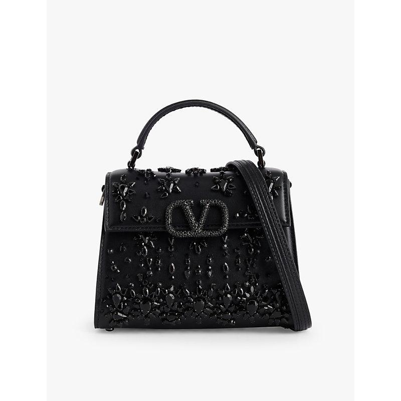 VALENTINO GARAVANI Mini Embellished Vsling Top-handle Bag In Black Product Image