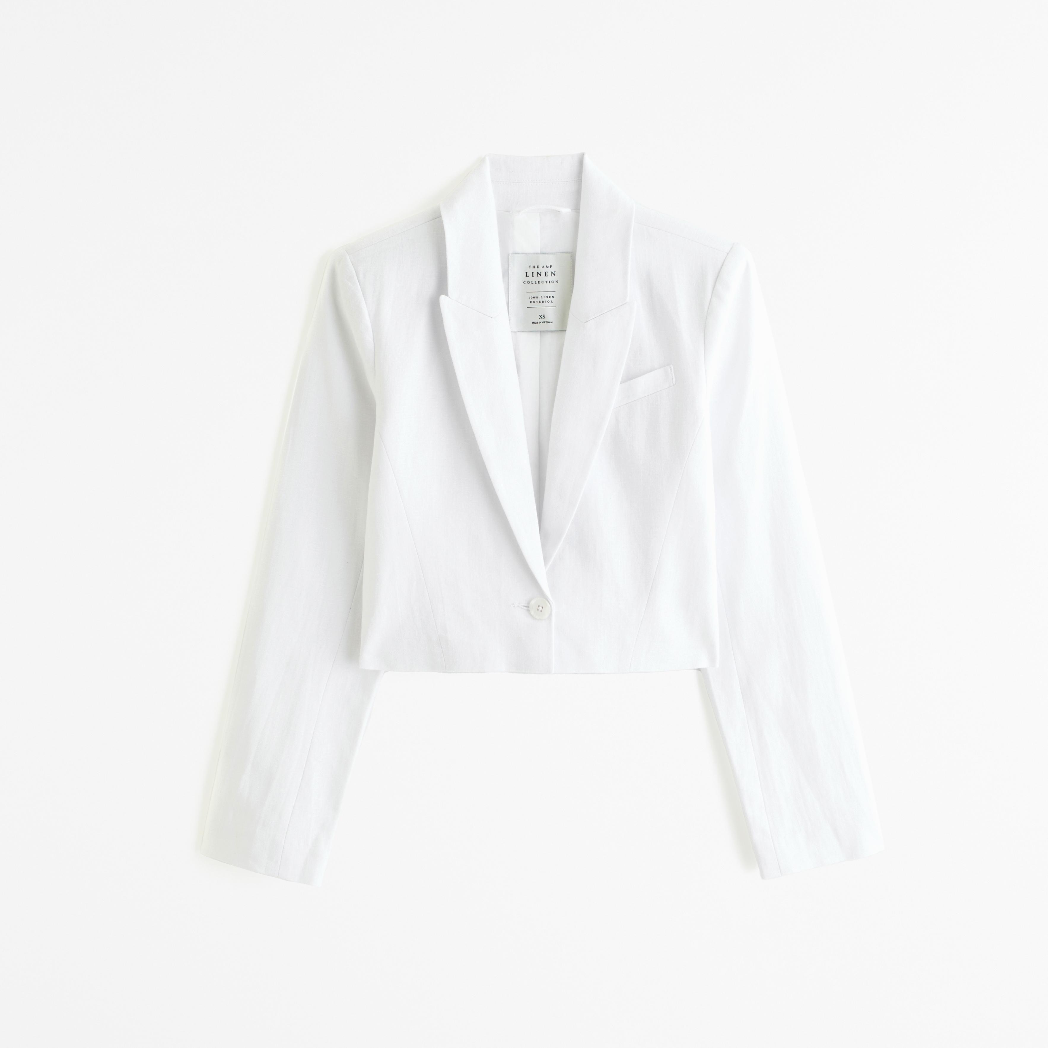 Premium Crepe Cropped Blazer Product Image