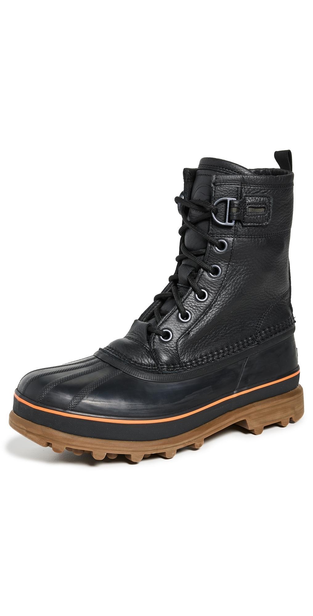 SOREL Men's Caribou Royal Leather Lace-up Boots In Black, Black Product Image