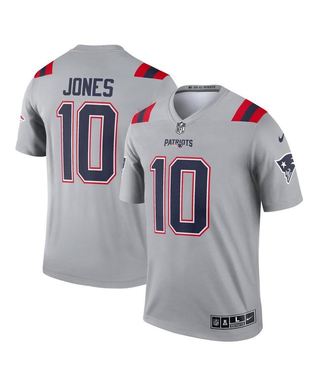 Mens Mac Jones Gray New England Patriots Inverted Legend Jersey - Gray Product Image