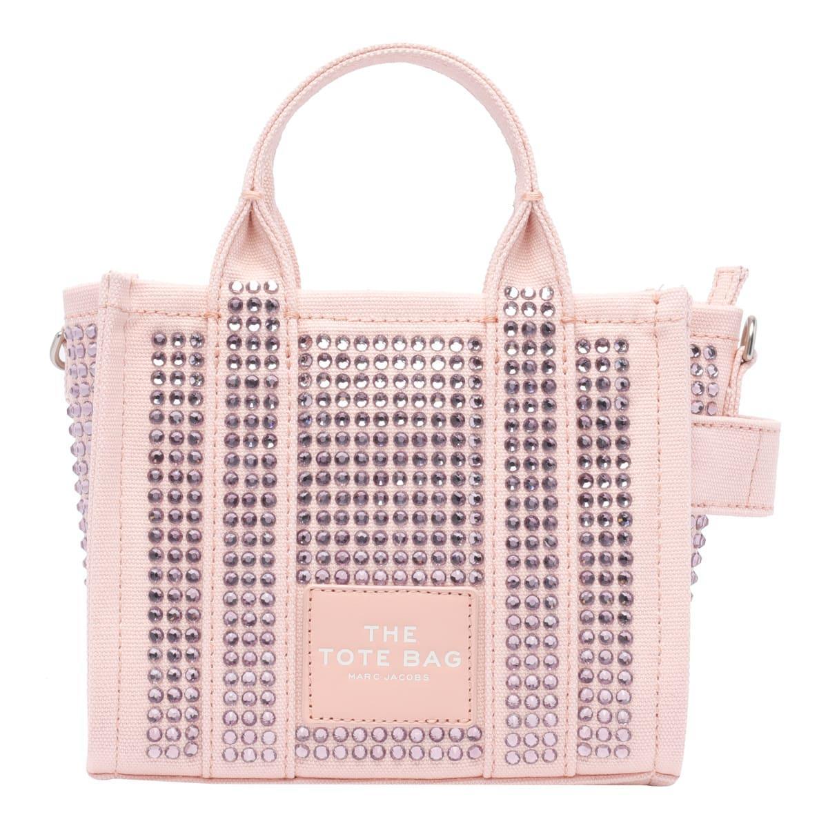 MARC JACOBS The Crystal Canvas Crossbody Tote Bag In Rose Crystal Product Image