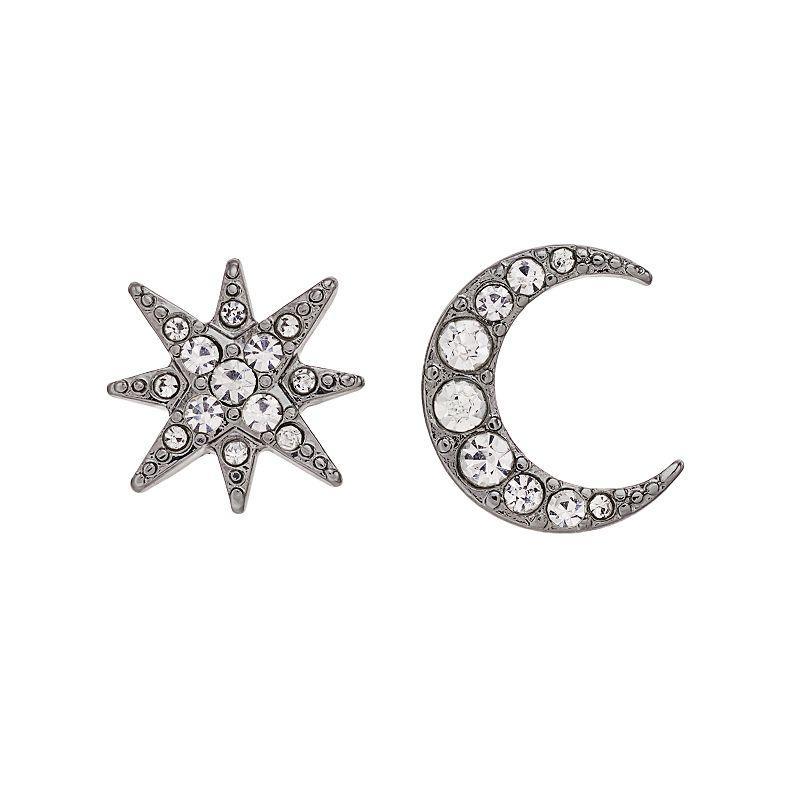 Simply Vera Vera Wang Moon & Star Mismatched Stud Earrings, Womens, Tone Product Image