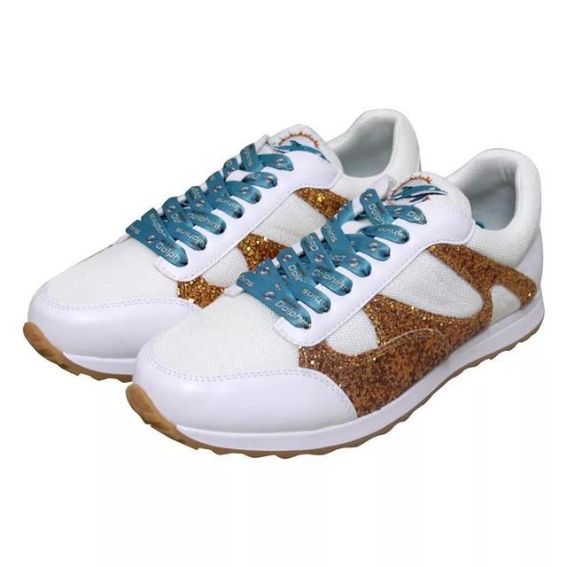 Womens Cuce Miami Dolphins Glitter Sneakers Product Image