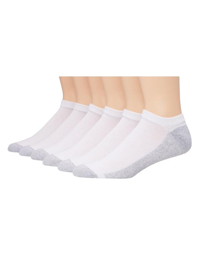 Hanes Mens Cushion No Show Socks, 6-Pairs Black 6-12 Product Image