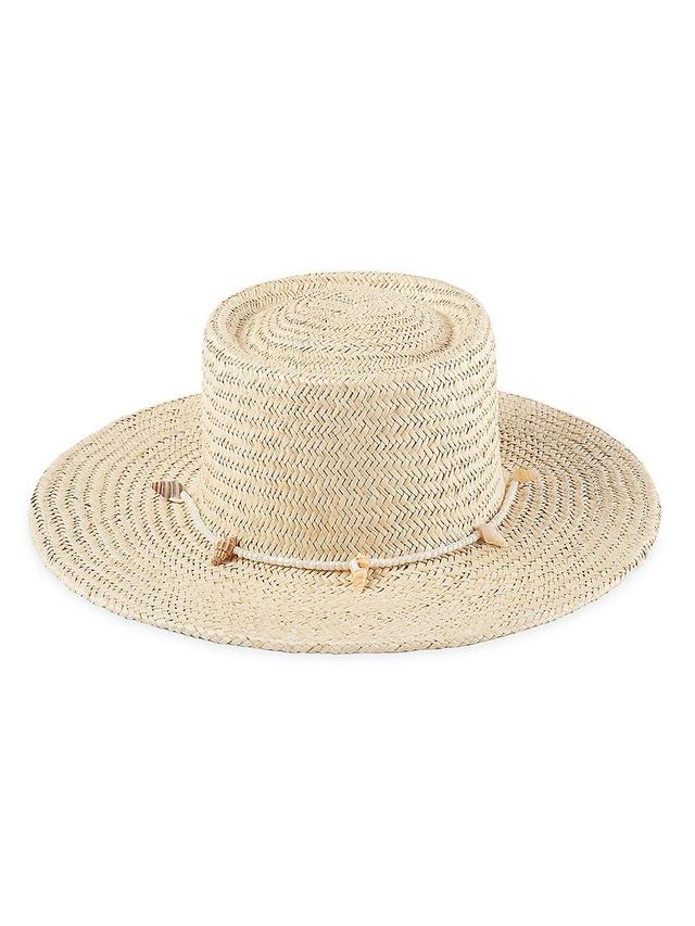 Womens Seashells Straw Boater Hat Product Image