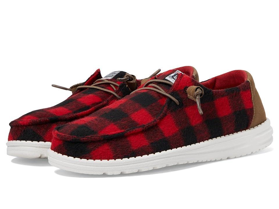 Hey Dude Wendy Buffalo Plaid Black) Women's Shoes Product Image