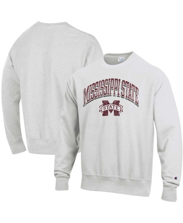 Mens Champion Gray Mississippi State Bulldogs Arch Over Logo Reverse Weave Pullover Sweatshirt Product Image