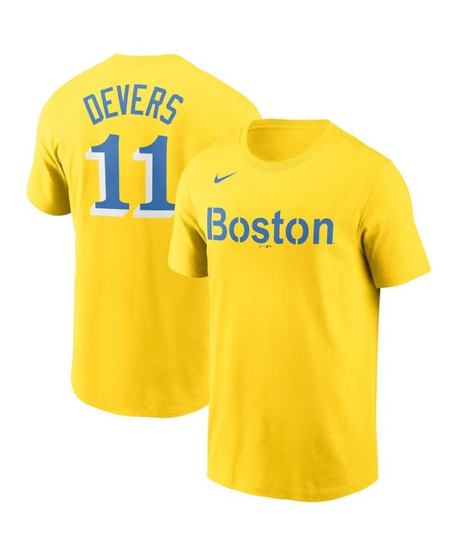 Mens Rafael Devers Gold-Tone Boston Red Sox City Connect Name Number T-shirt Product Image