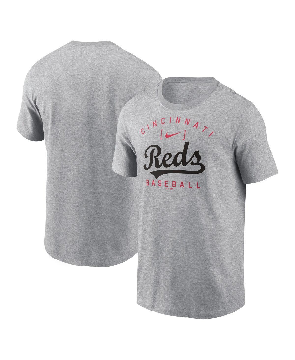 Nike Mens Heather Gray Cincinnati Reds Home Team Athletic Arch T-Shirt Product Image