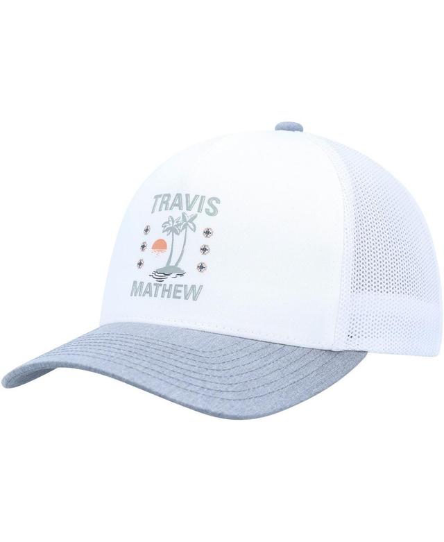 Mens Travis Mathew White Address Unknown Trucker Adjustable Hat Product Image