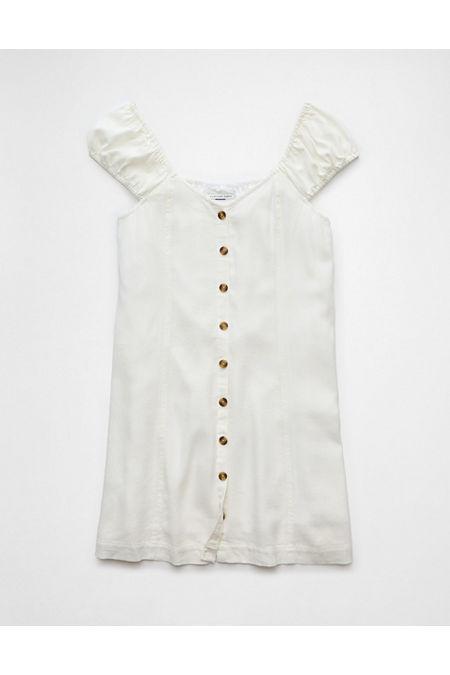 AE Puff Sleeve Button-Up Mini Dress Womens Product Image