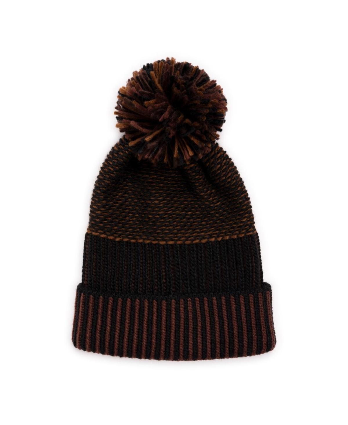 Womens MUK LUKS Textured Beanie Hat, Dark Brown Product Image