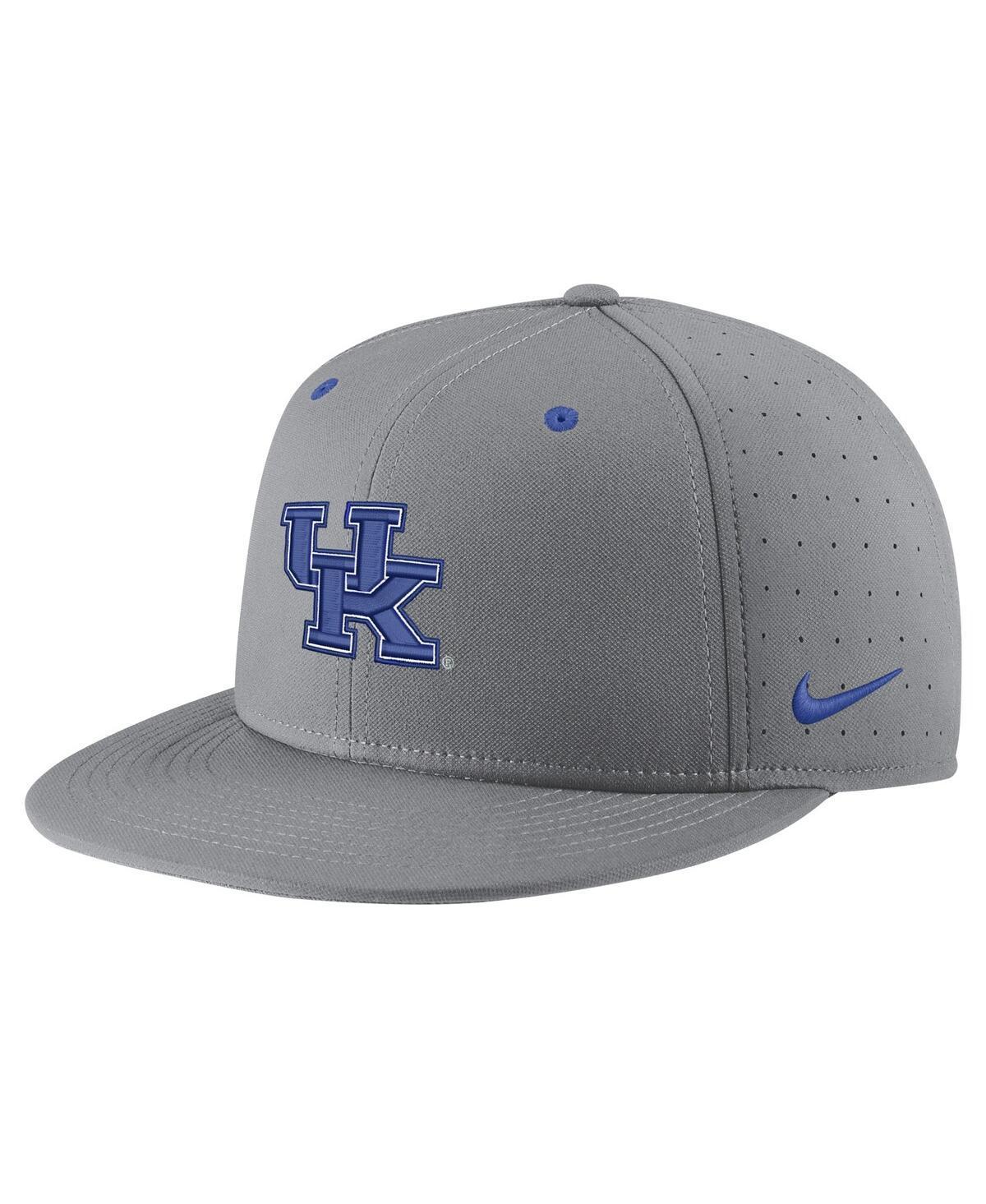 Mens Nike Gray Kentucky Wildcats Usa Side Patch True AeroBill Performance Fitted Hat Product Image