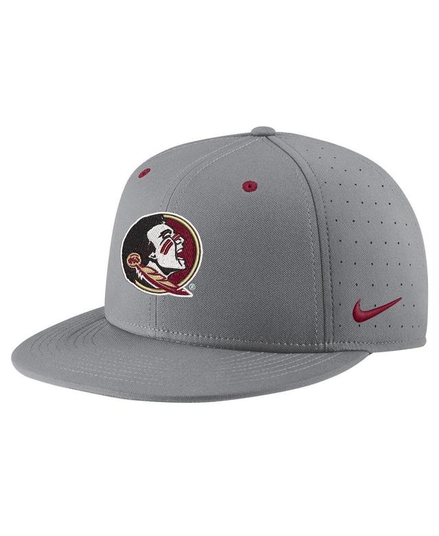 Mens Nike Gray Florida State Seminoles Usa Side Patch True AeroBill Performance Fitted Hat Product Image