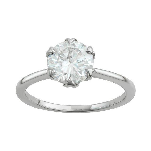 Charles & Colvard 14k White Gold 1 9/10 Carat T.W. Lab-Created Moissanite Solitaire Engagement Ring, Womens 14k Whgold Product Image