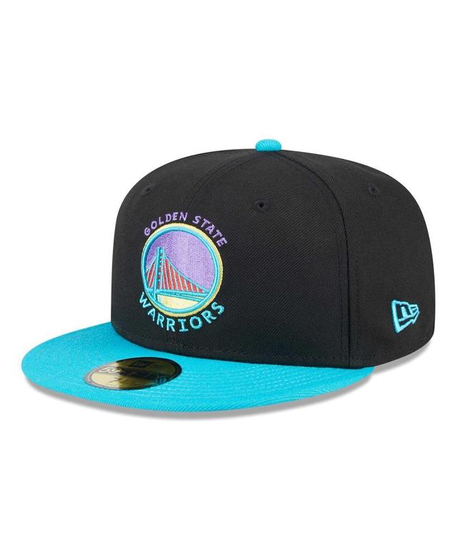 Mens New Era Black/Turquoise Golden State Warriors Arcade Scheme 59FIFTY Fitted Hat Product Image