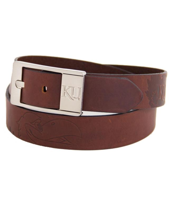 Mens Kansas Jayhawks Brandish Leather Belt Brown Product Image