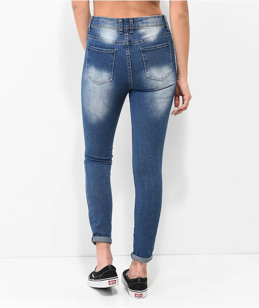 Thrill Jeans High Rise Blue Skinny Jeans Product Image