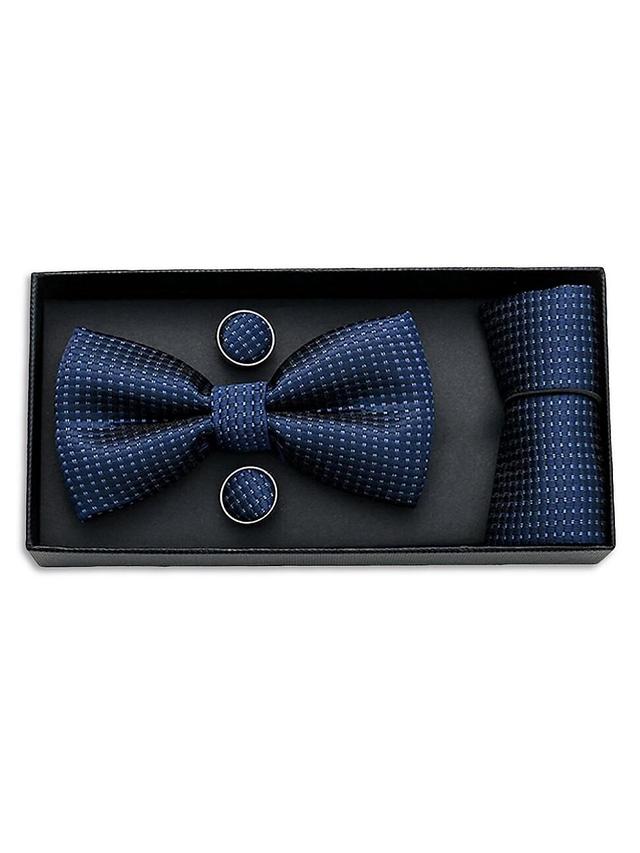 Mens Patterned-Jacquard Bow Tie Set Product Image