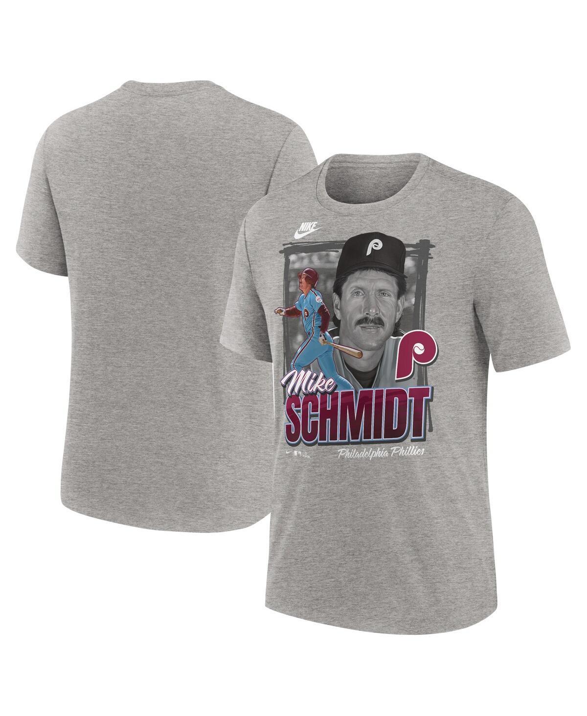 Mens Nike Mike Schmidt Heather Gray Philadelphia Phillies Cooperstown Collection Player Local T-Shirt Product Image