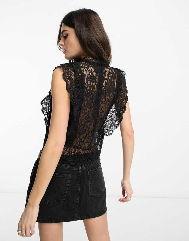 Only lace detail top in black  Product Image