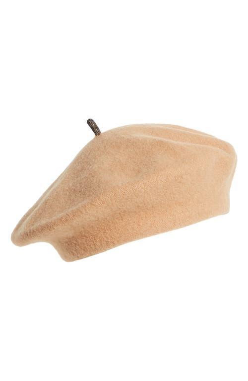 Brunello Cucinelli Monili Detail Virgin Wool Beret Product Image