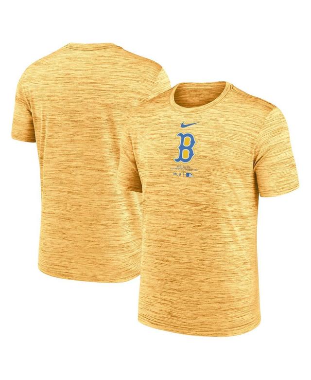 Mens Nike Gold Boston Red Sox City Connect Practice Velocity Performance T-shirt Product Image