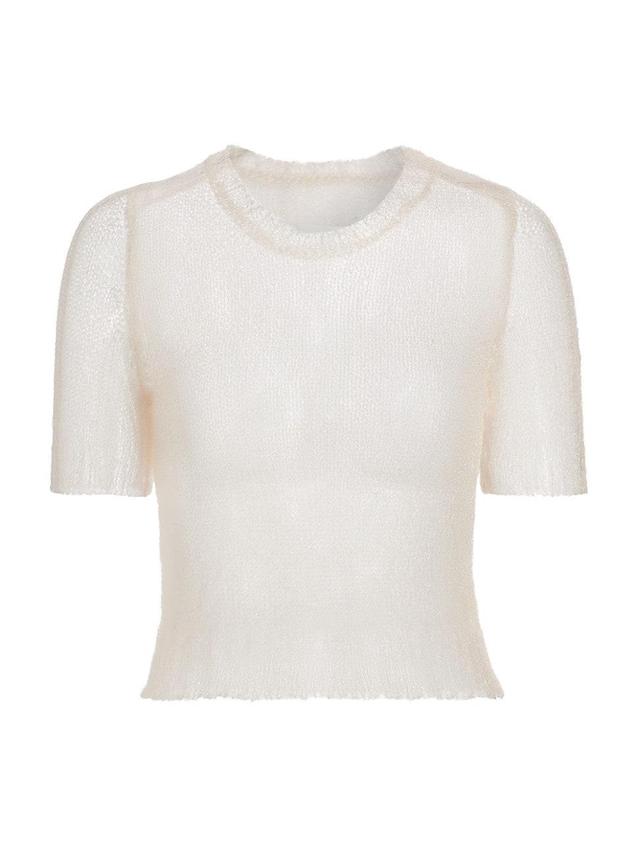 Womens Sheer Soft Knit Crop Top Product Image