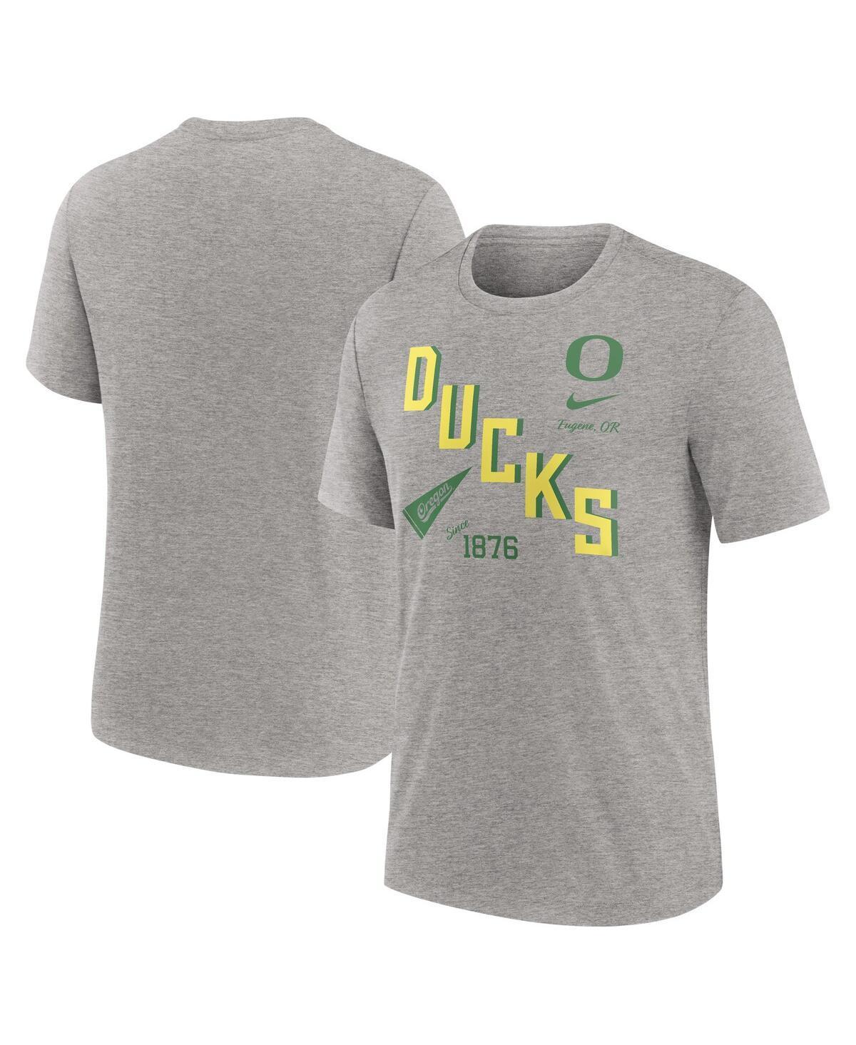 Nike Mens Heather Gray Oregon Ducks Blitz Roll Call Tri-Blend T-Shirt Product Image