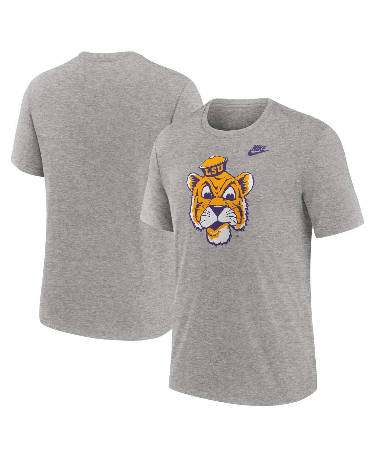 Mens Nike Heather Gray LSU Tigers Blitz Evergreen Legacy Primary Tri-Blend T-Shirt Product Image