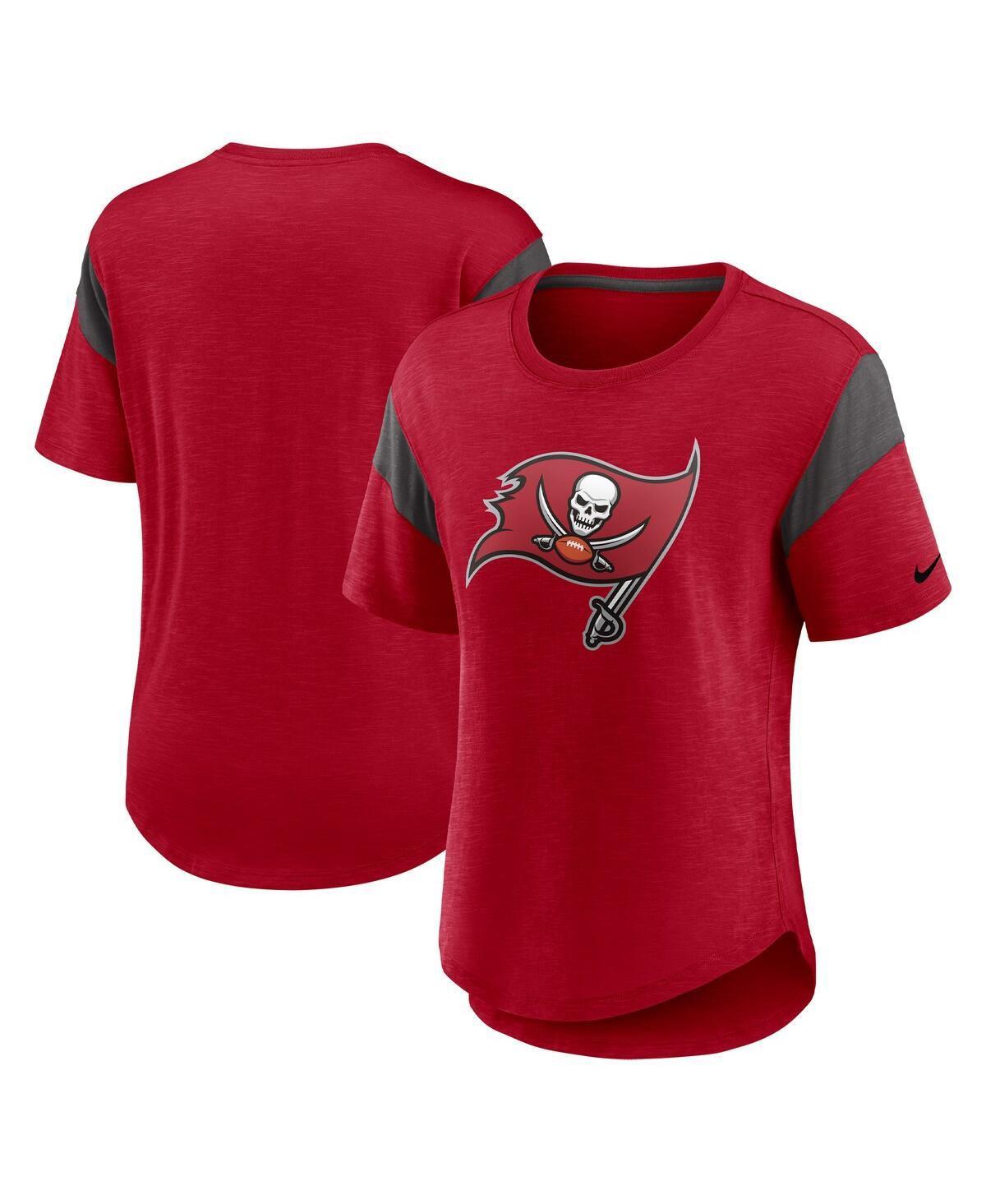 Womens Nike Heather Red Tampa Bay Buccaneers Primary Logo Fashion Top Product Image