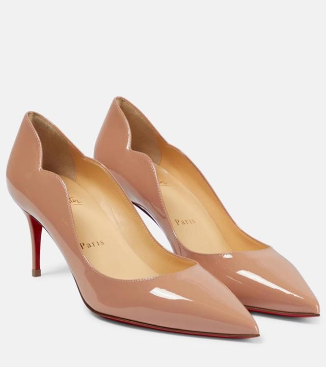 Hot Chick Patent Red Sole Pumps In Nude Product Image