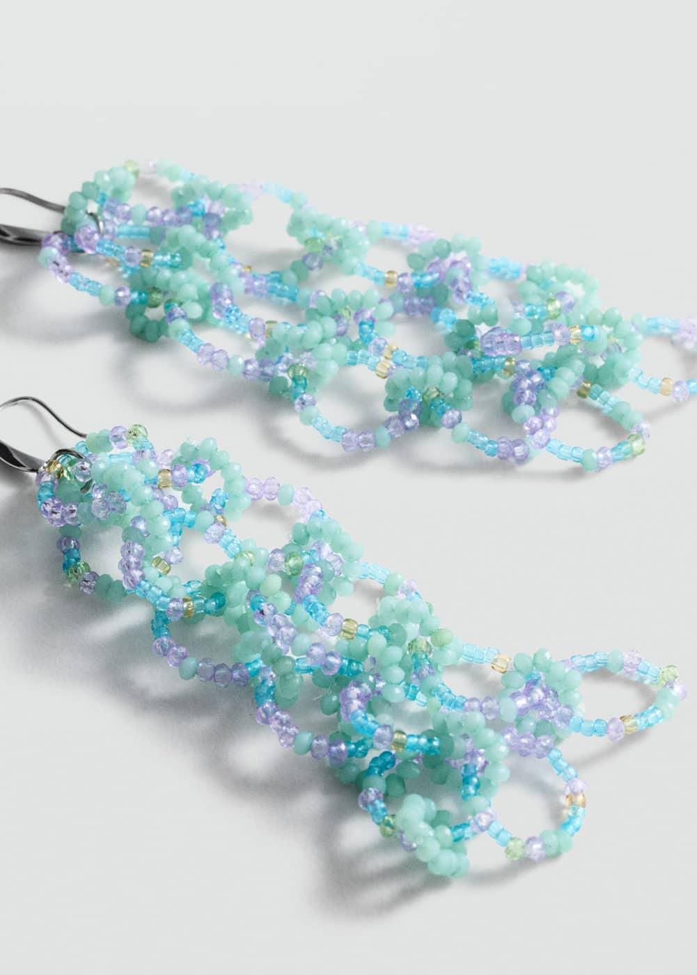 MANGO - Beaded pendant earrings - One size - Women Product Image