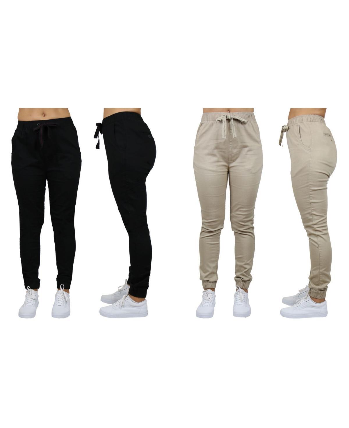 Galaxy By Harvic Womens Basic Stretch Twill Joggers, Pack of 2 Product Image