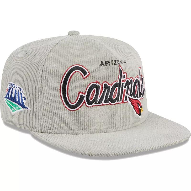 Mens New Era Gray Arizona Cardinals Super Bowl XLIII Cord Golfer Snapback Hat Product Image