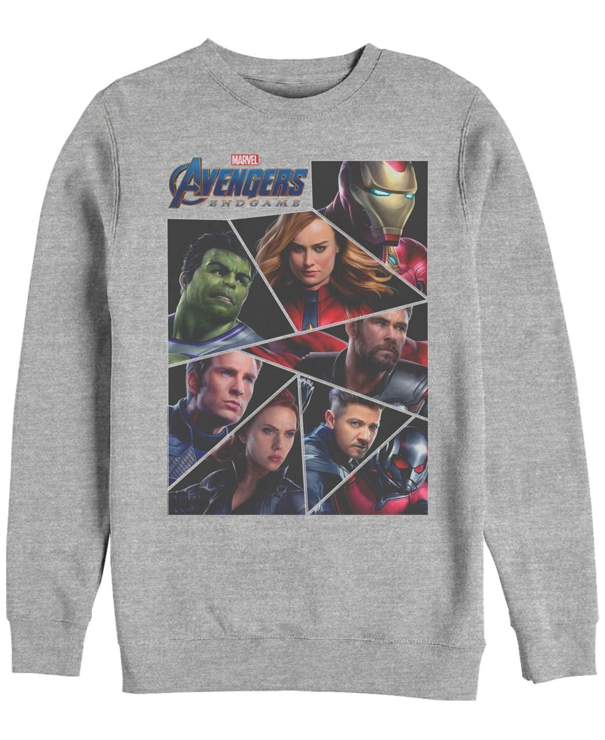 Mens Marvel Avengers Endgame Broken Character Panels Tee Athletic Grey Product Image