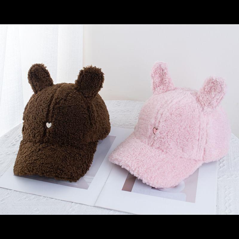 Animal Ear Heart Embroidered Chenille Baseball Cap Product Image