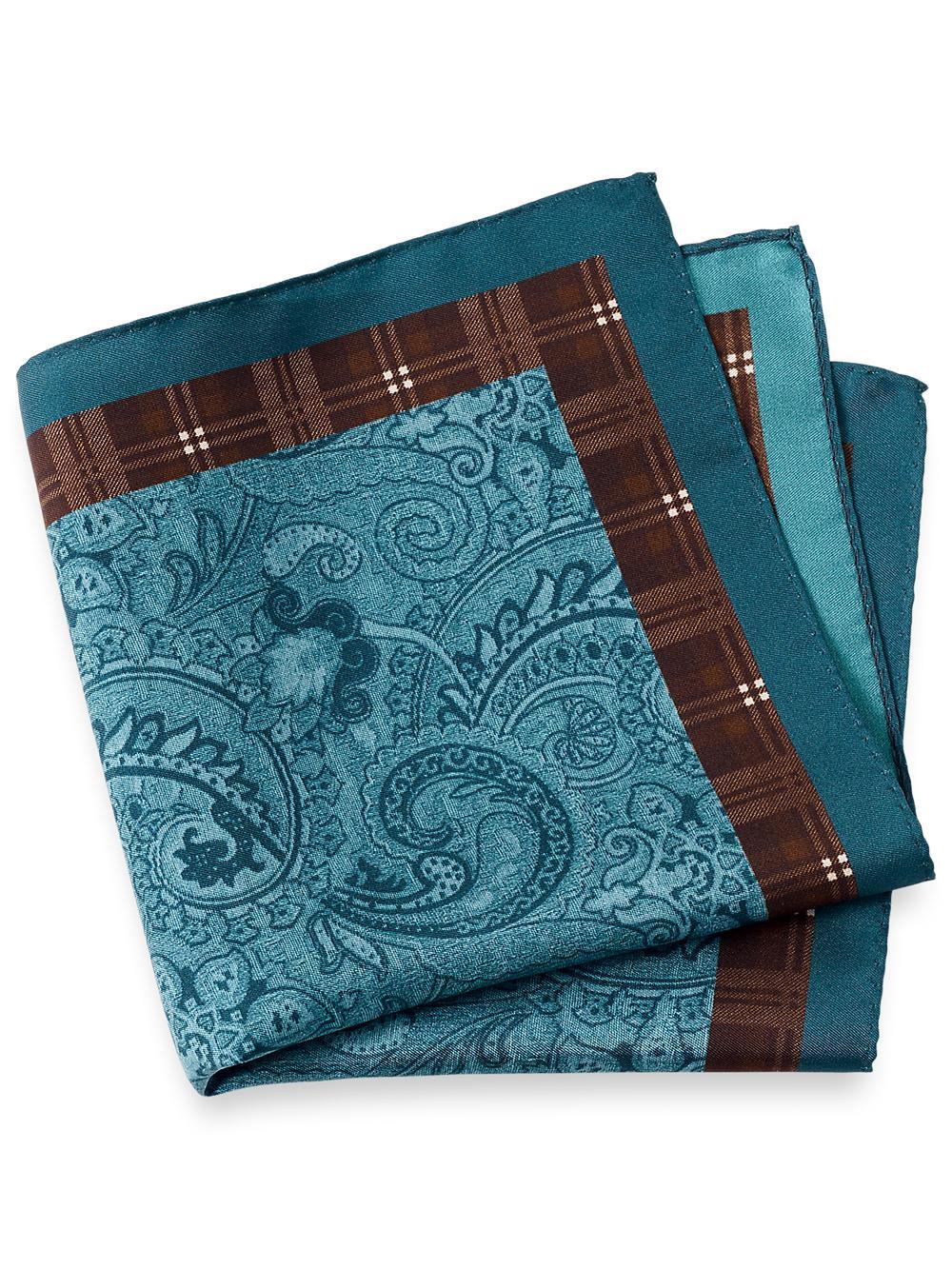 Paisley Silk Pocket Square - Teal Product Image