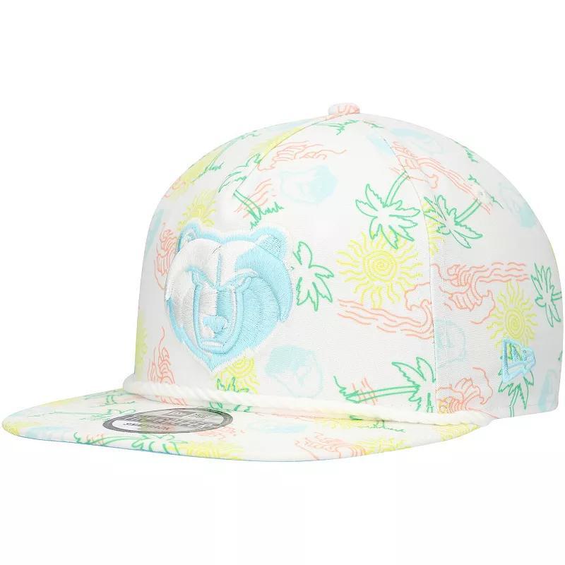 Mens New Era White Memphis Grizzlies Palm Trees and Waves Golfer Adjustable Hat Product Image