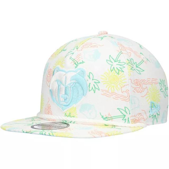 Mens New Era White Memphis Grizzlies Palm Trees and Waves Golfer Adjustable Hat Product Image