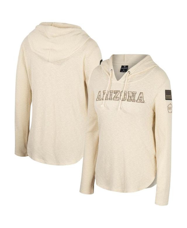 Womens Colosseum Cream Arizona Wildcats Oht Military-Inspired Appreciation Casey Raglan Long Sleeve Hoodie T-shirt Product Image