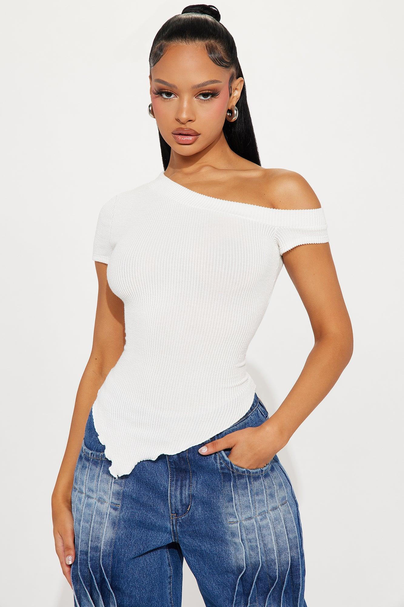 Isabella One Shoulder Top - Ivory product image