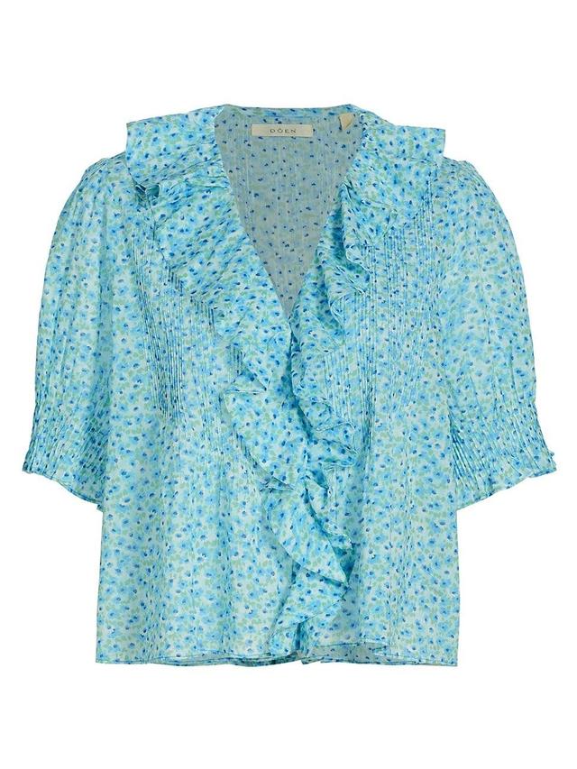 Womens Henri Ruffle Floral Blouse Product Image