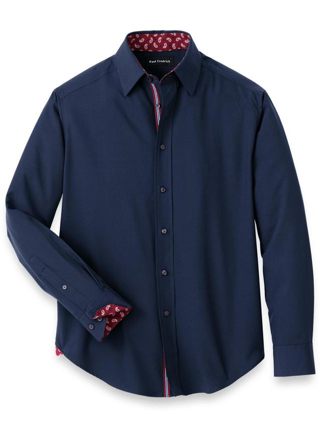 Performance Stretch Solid Casual Shirt - Navy Product Image