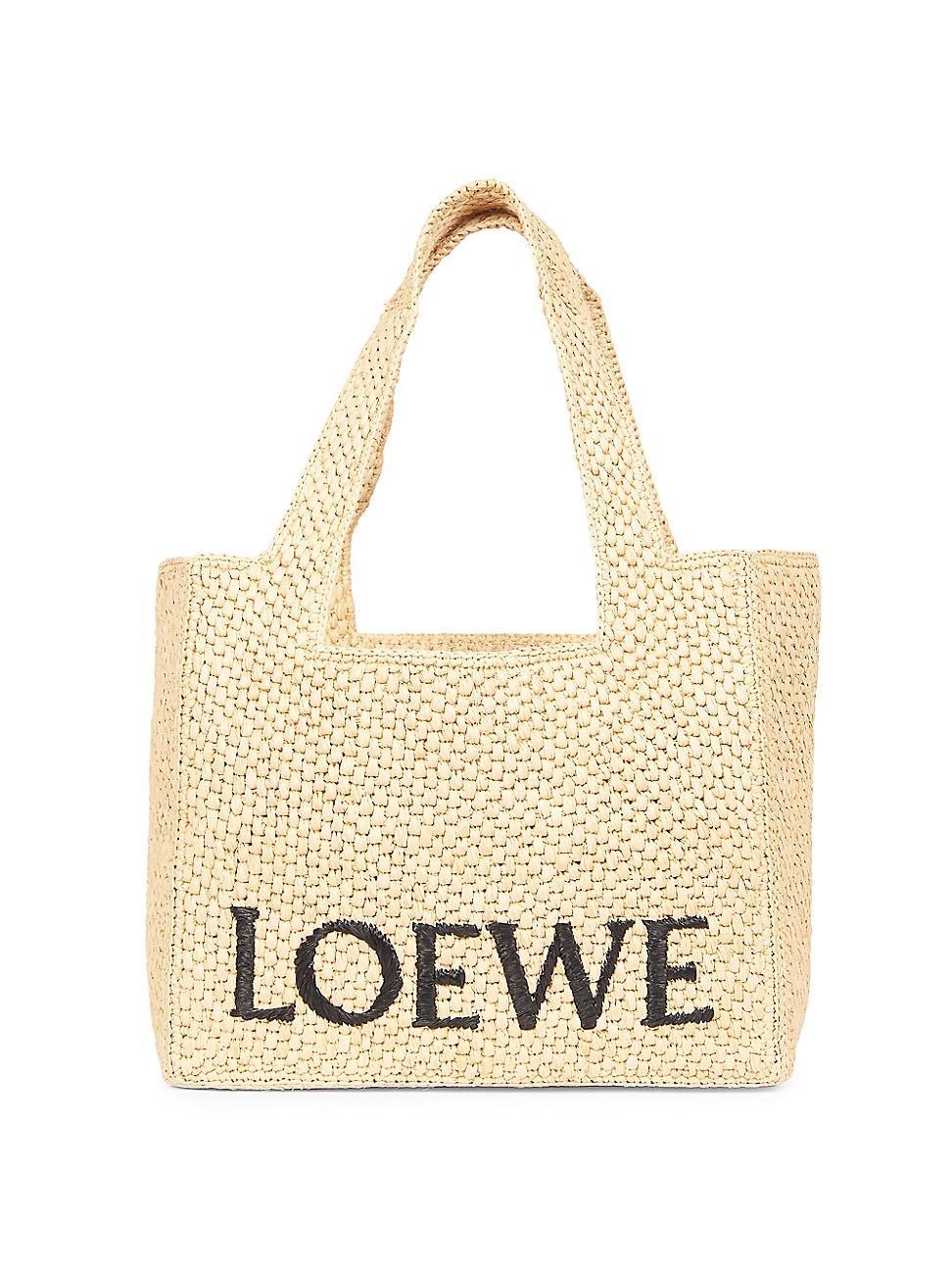 Womens LOEWE x Paulas Ibiza Medium Raffia Logo Tote Bag Product Image