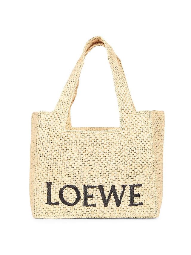 Womens LOEWE x Paulas Ibiza Medium Raffia Logo Tote Bag Product Image