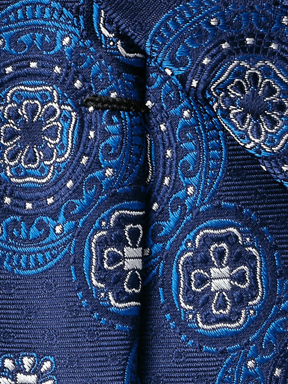 Medallion Woven Silk Tie - Blue Product Image