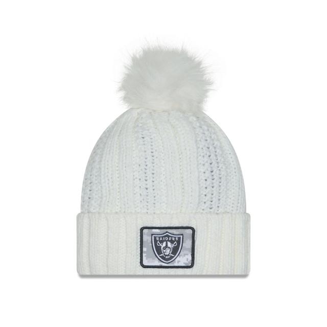 Las Vegas Raiders 2024 Salute to Service Women's Pom Knit Hat Female Product Image